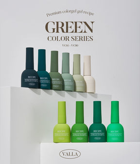 Valla Solid Non-Wipe Colour Collection - Green Series VC81-VC90 (Individual Colours)