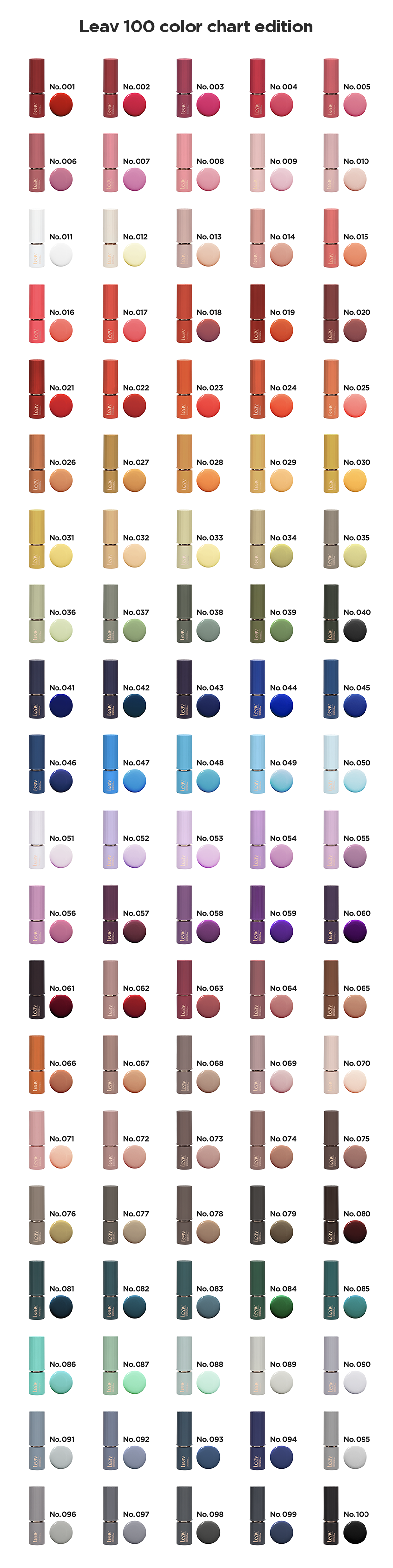 [PRE-ORDER] Leav Colour Collection 100pc + Chart Board