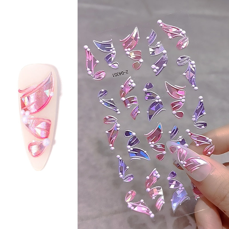 3D ballet ribbon/butterfly stickers - 2 colours