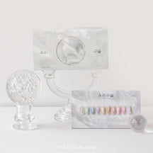 Yogurt Nail Korea Glass Bead Magnetic Cat Eye Glitter Gel - Full 10pc Collection/Individual Bottles