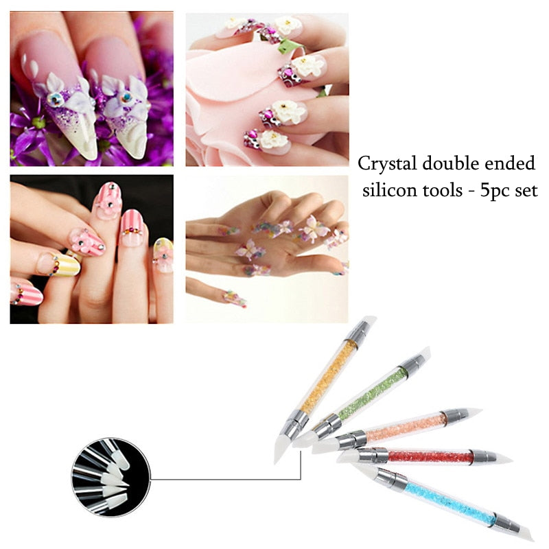 Crystal double ended silicon tools - 5pc set