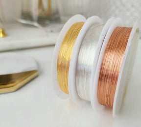 Nail deco wire - 0.2mm Gold/Silver/Rose Gold