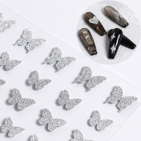 Reflective glitter butterfly stickers
