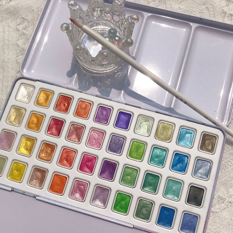 Pearlescent Watercolour palette - 40 colours