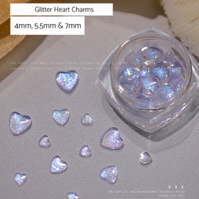 Glitter Heart Charms - 3 colour options