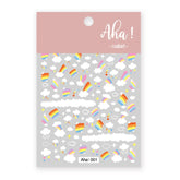Colourful rainbow cloud stickers