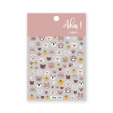 Cute bear and paw stickers
