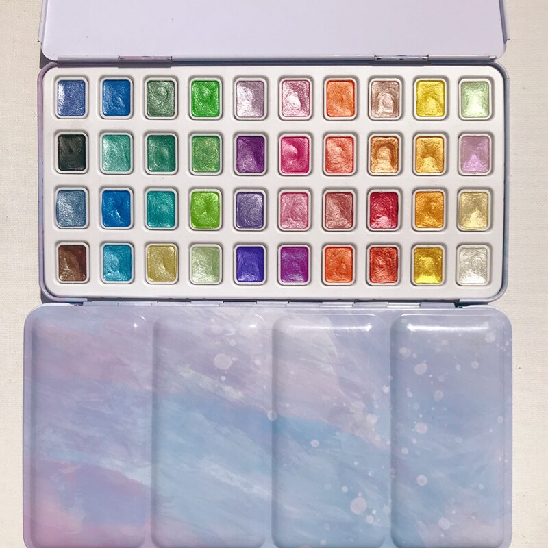 Pearlescent Watercolour palette - 40 colours