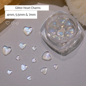 Glitter Heart Charms - 3 colour options