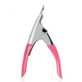 Nail tip cutter with silicon grip - pink